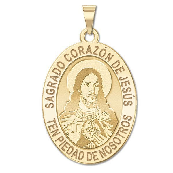 Sagrado Corazon De Jesus Oval Medal