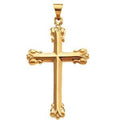 Gold Scroll Tip Cross Pendant