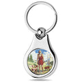 Stainless Steel Color Saint Lazarus Keychain