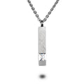 Rectangle Shaped Cremation and Ash Vessel with Stone and Fingerprint (Chain Included)