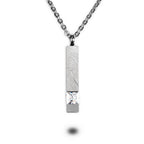 Rectangle Shaped Cremation and Ash Vessel with Stone and Fingerprint (Chain Included)