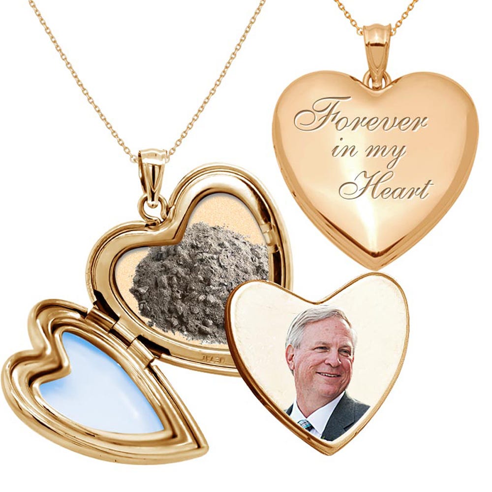 'Forever In My Heart' Cremation & Hair Photo Locket