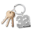 Number with Stainless Steel Keychain Loop