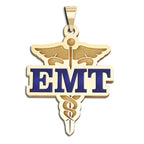 Caduceus Emt Pendant with or Without Blue Enamel