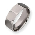 Titanium Faceted Approx. 0.31 Inch Satin Wedding Band