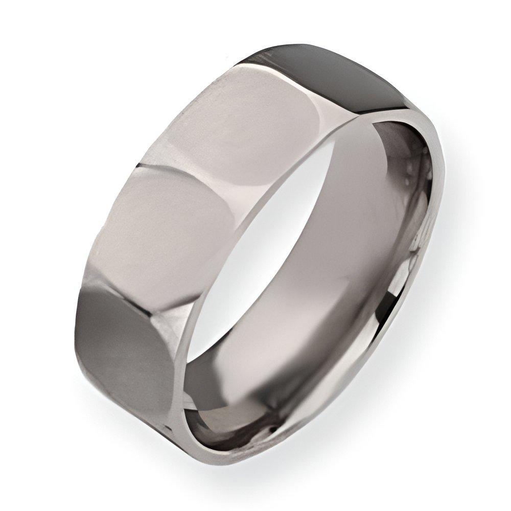 Titanium Faceted Approx. 0.31 Inch Satin Wedding Band