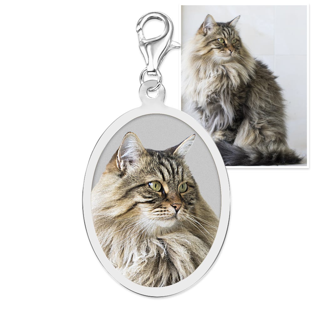 Petite Oval Border Photo Charm for Bracelet