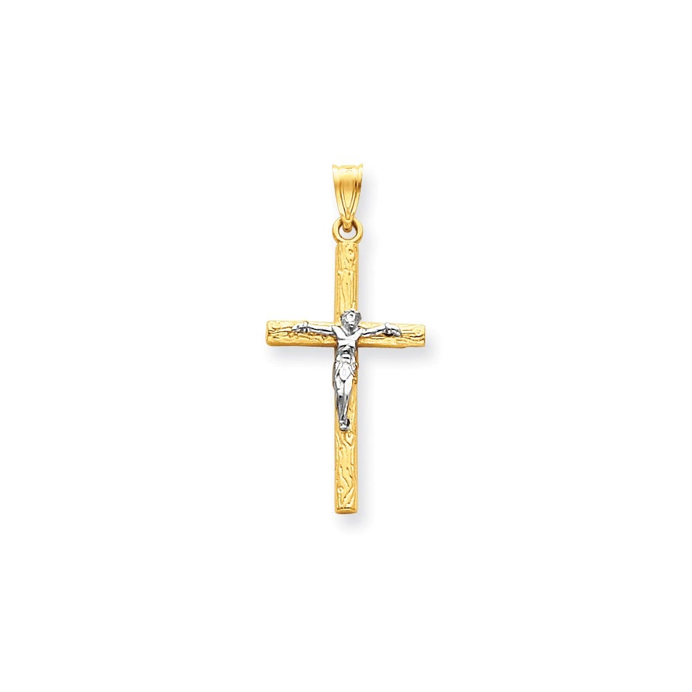 14K Two-Tone Crucifix Pendant