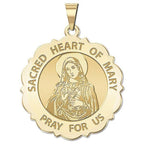 Sacred Heart of Mary Scalloped Religious Medal
