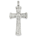 14K White Gold Diamond Cross Pendant