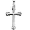 14K White Gold Cross Pendant