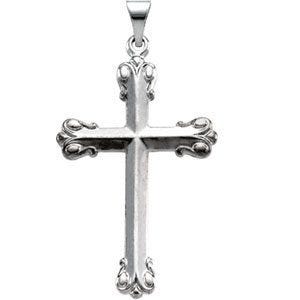 14K White Gold Cross Pendant