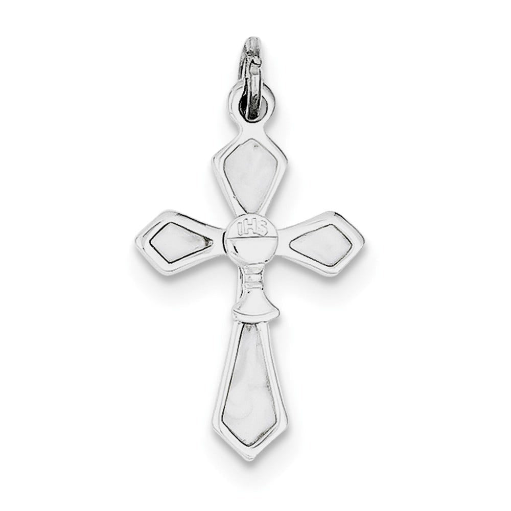 Sterling Silver Rhodium Plated Chalice Cross Charm