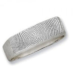 Custom Men's Fingerprint Rectangle Signet Ring