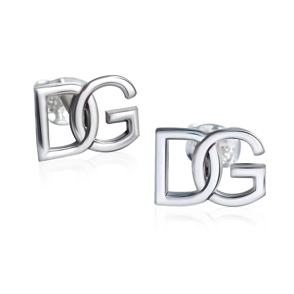 Pair of Intertwined Interlocking Initial Earrings