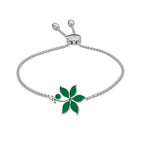 Ohio State University Color Enamel Buckeye Leaf Bracelet