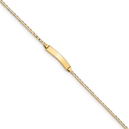 Custom Engraved 14K Gold Women's Curb Link ID Bracelet