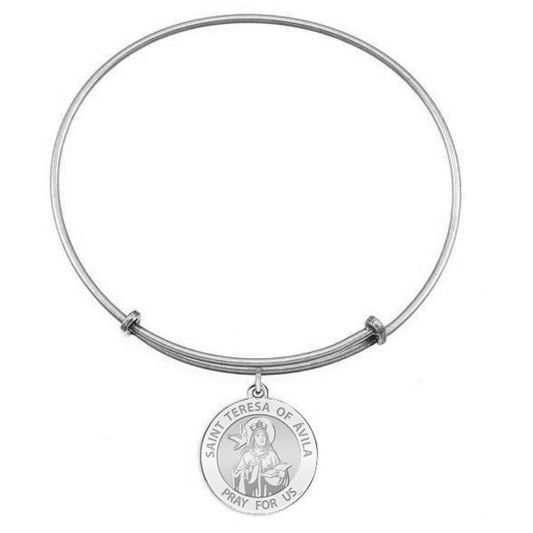 Saint Teresa Of Avila Relgious Medal Expandable Bracelet
