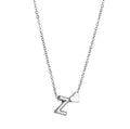 Petite Heart Initial Necklace with 18" Rolo Chain