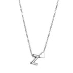 Petite Heart Initial Necklace with 18" Rolo Chain