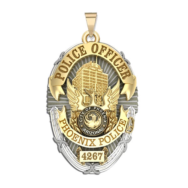 Personalized "Firebird" Arizona Police Badge with Your Rank and Number
