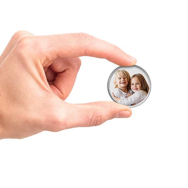 Stainless Steel Photo Engraved Round Disc Coin