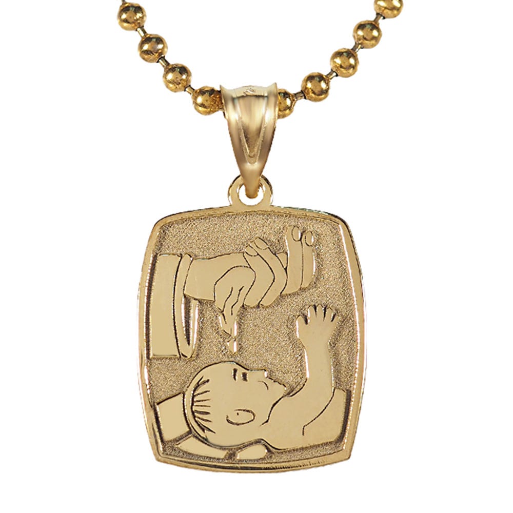 Satin And Polished Baptism Pendant