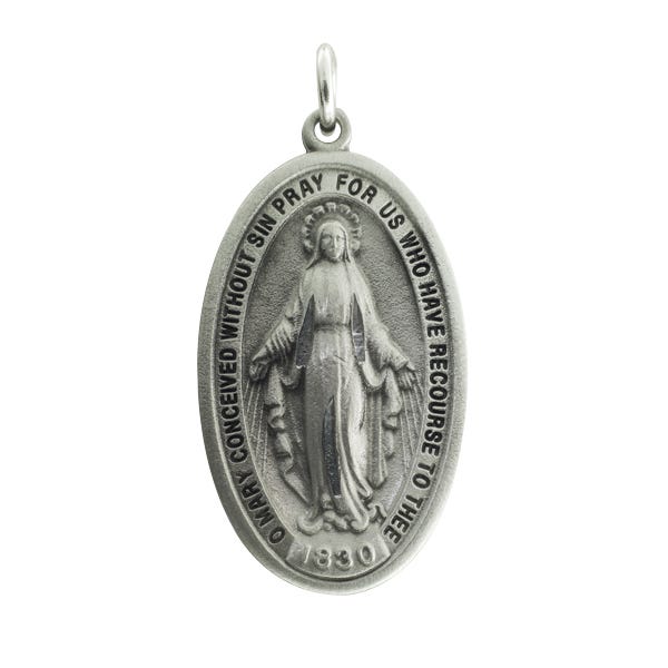 Pewter Miraculous Medal Pendant