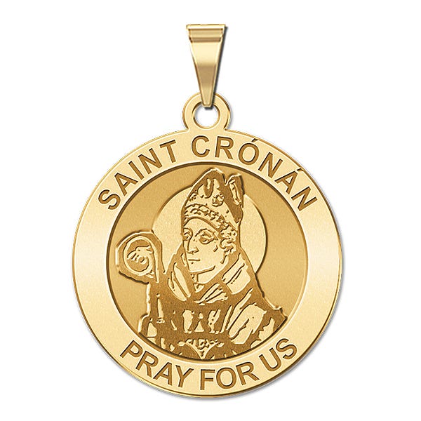 Saint Cronan Round Religious Medal