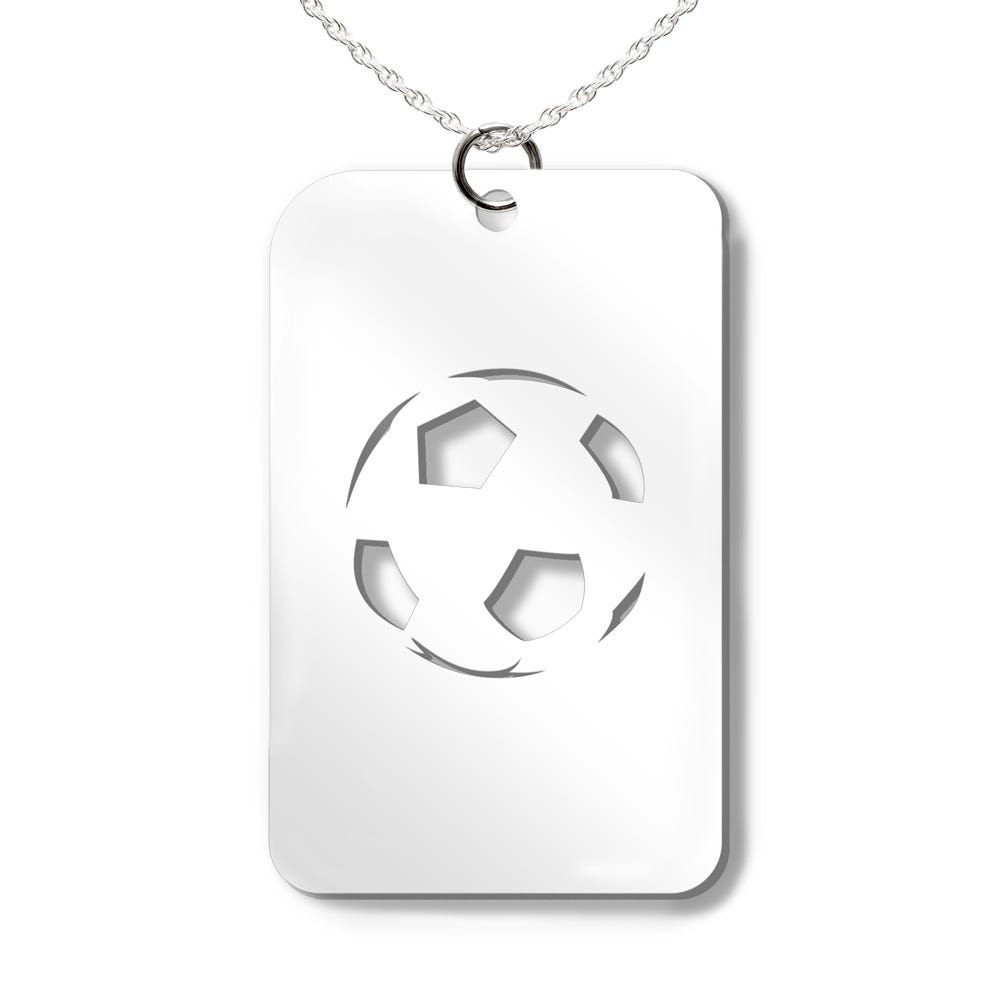 Soccerball Cut-Out Rectangle Pendant