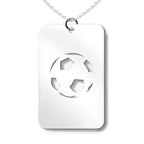 Soccerball Cut-Out Rectangle Pendant
