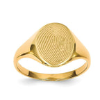 Custom Women's Fingerprint Oval Signet Ring