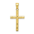 10K Diamond-Cut Cross Pendant
