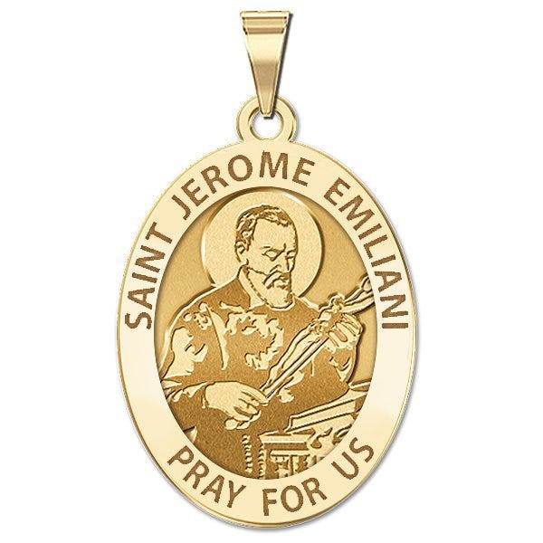 Saint Jerome Emiliani Oval Religious Medal