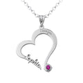Personalized Heart Shaped Name Necklace with Birthstone