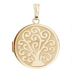 14K Gold Filled Tree Of Life Round Photo Locket