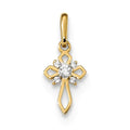 14K Childrens Fancy Cz Cross Pendant