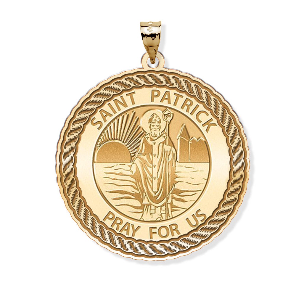 Saint Patrick Round Rope Border Medal