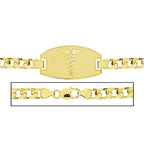 Solid 14K Yellow Gold Children's Curb Link Medical ID Bracelet