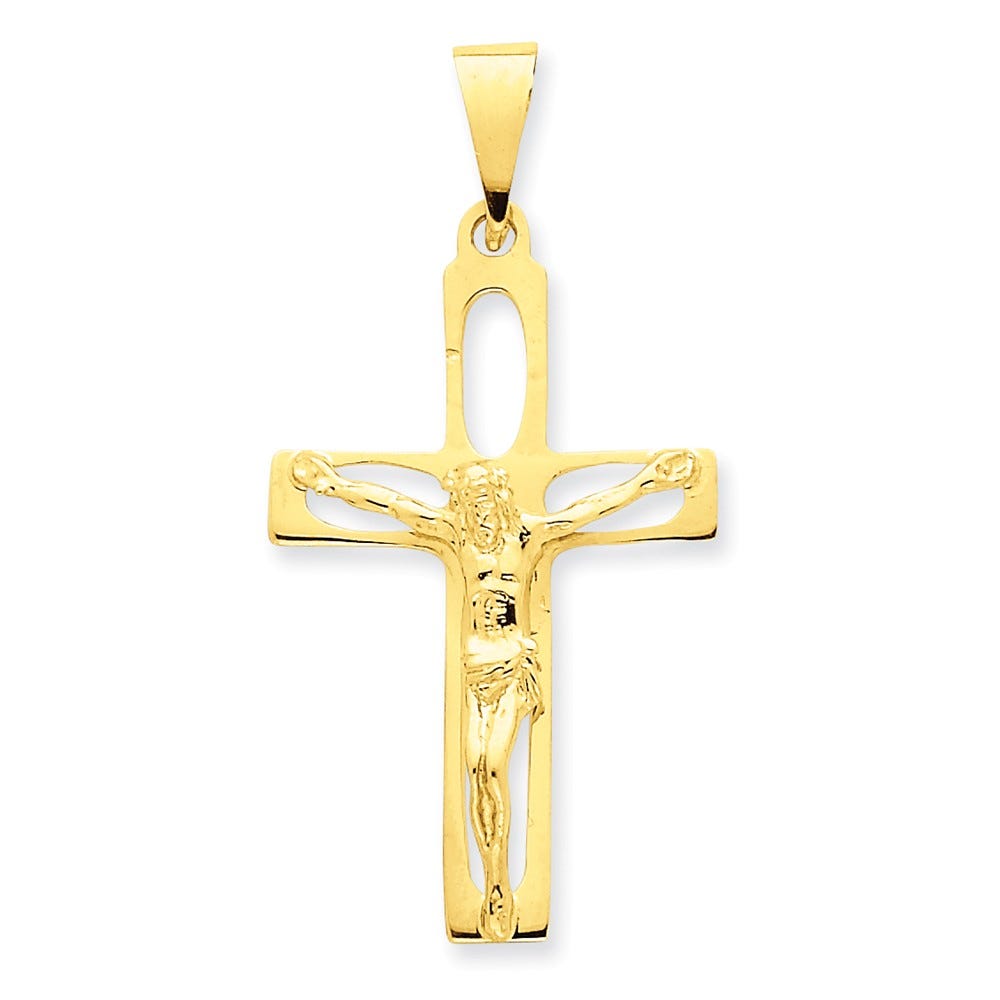14K Polished Crucifix Pendant