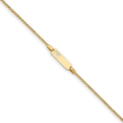Custom Engraved 14K Gold Children's Butterfly ID Bracelet