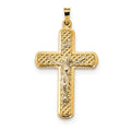 14K Two-Tone Inri Crucifix Pendant