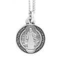 Pewter Saint Benedict Black Enameled Medal
