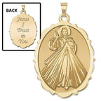Divine Mercy Double Sided Scalloped Religious Medal