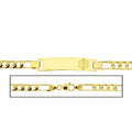 Solid 14K Yellow Gold Women's Figaro Link Medical ID Bracelet