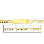 Solid 14K Yellow Gold Women's Figaro Link Medical ID Bracelet