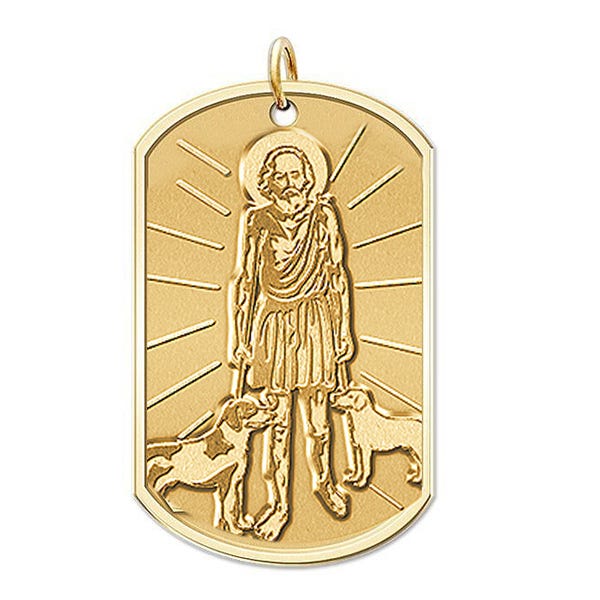 Saint Lazarus Dog Tag Religious Medal