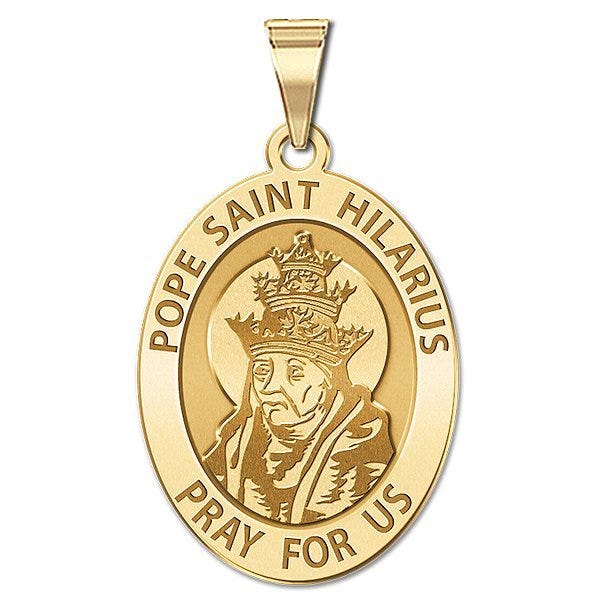 Pope Saint Hilarius Oval Religious Medal