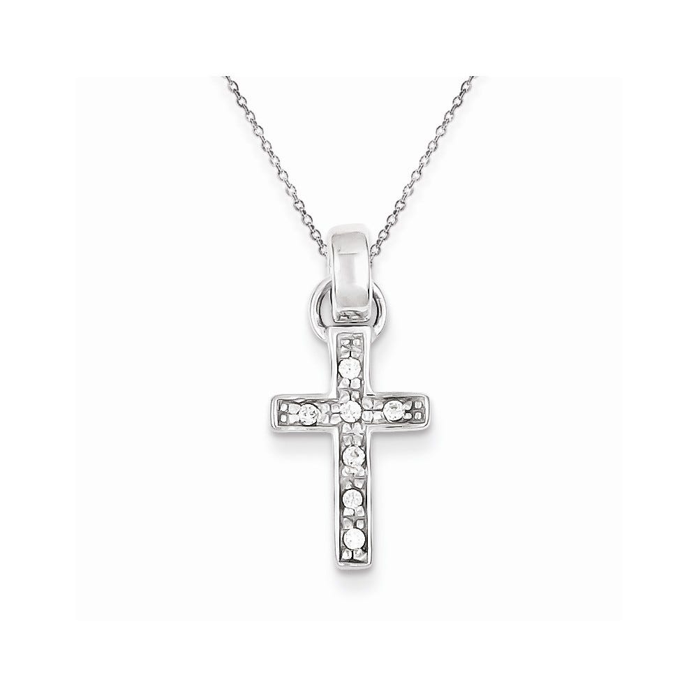 Sterling Silver Cz Latin Cross Pendant