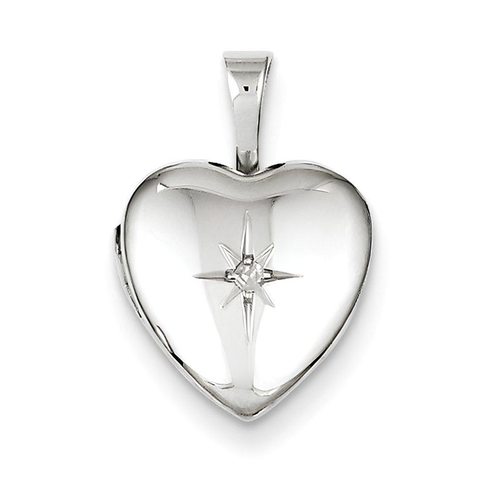 Baby Polished Heart Locket With Genuine Diamond